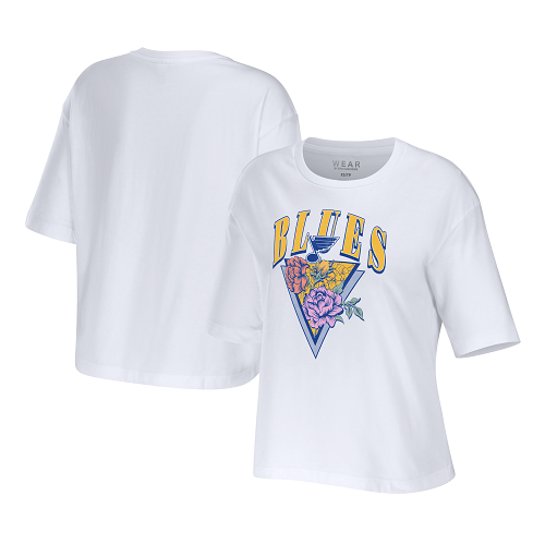 ST. LOUIS BLUES WOMENS FLORAL SST - WHITE T-shirt St. Louis Blues