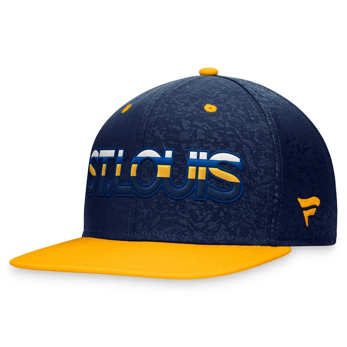 ST. LOUIS BLUES FANATICS FREQUENCY NOTE SNAPBACK - NAVY/GOLD