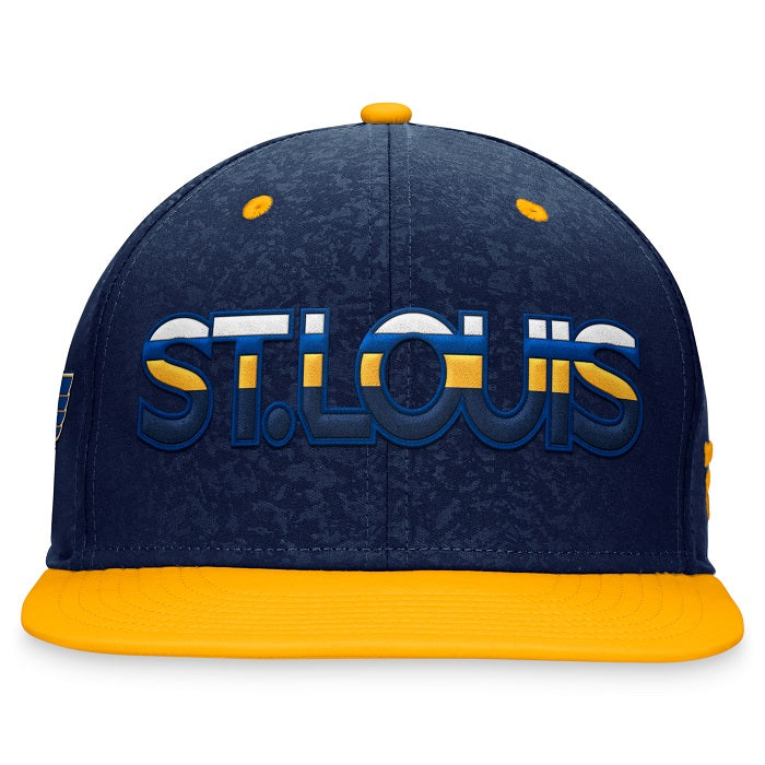 ST. LOUIS BLUES FANATICS FREQUENCY NOTE SNAPBACK - NAVY/GOLD Hat Fanatics   