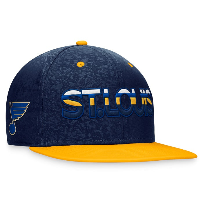 ST. LOUIS BLUES FANATICS FREQUENCY NOTE SNAPBACK - NAVY/GOLD Hat Fanatics   