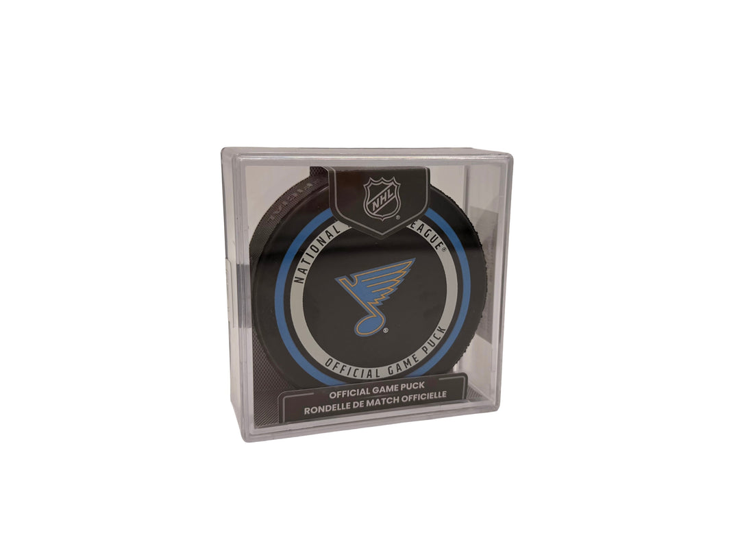 ST. LOUIS BLUES 2026-2027 OFFICIAL PUCK IN CASE BLACK 3 IN