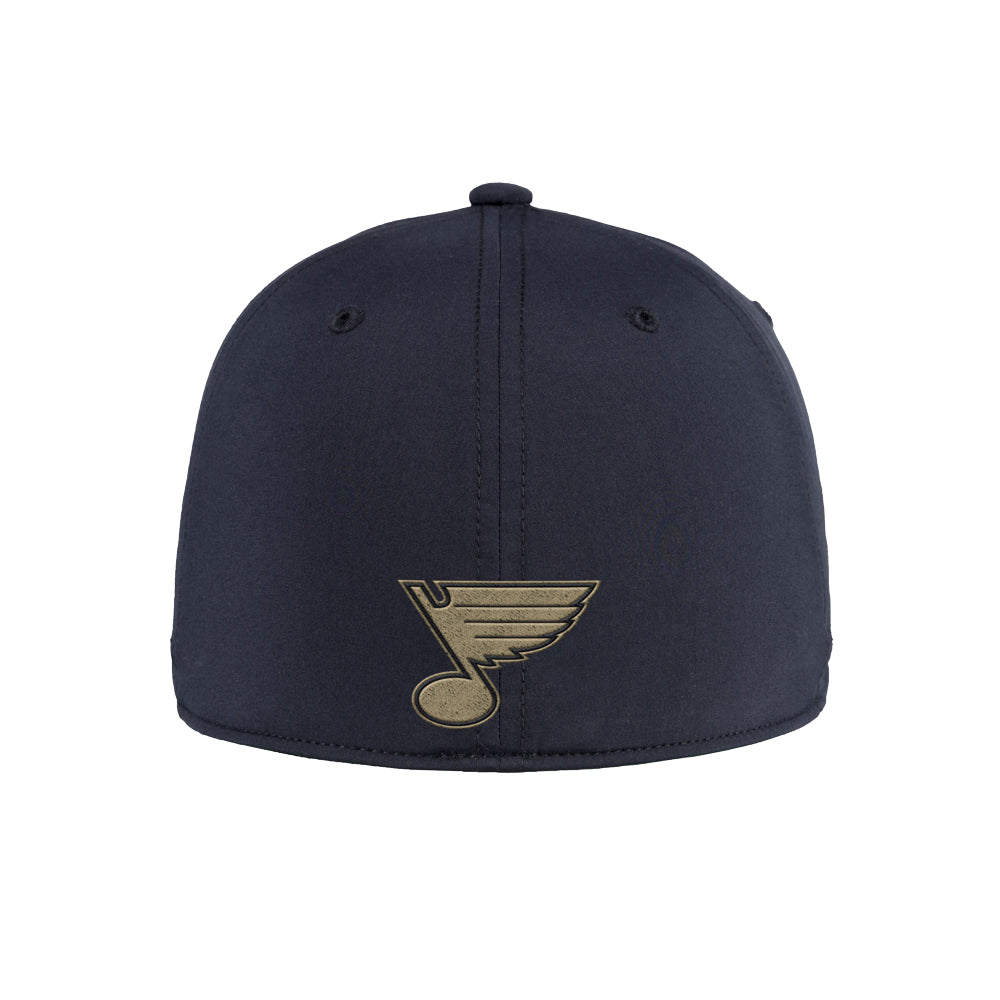 ST. LOUIS BLUES ADIDAS MILITARY FLEX FIT HAT - GREEN