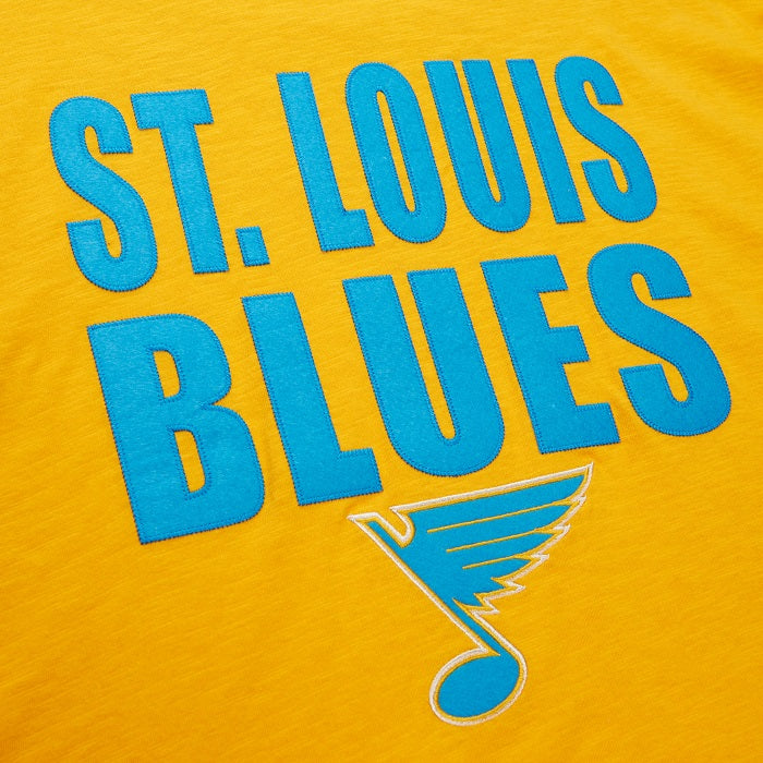 ST. LOUIS BLUES MITCHELL & NESS HERITAGE LEGENDARY T-SHIRT - GOLD