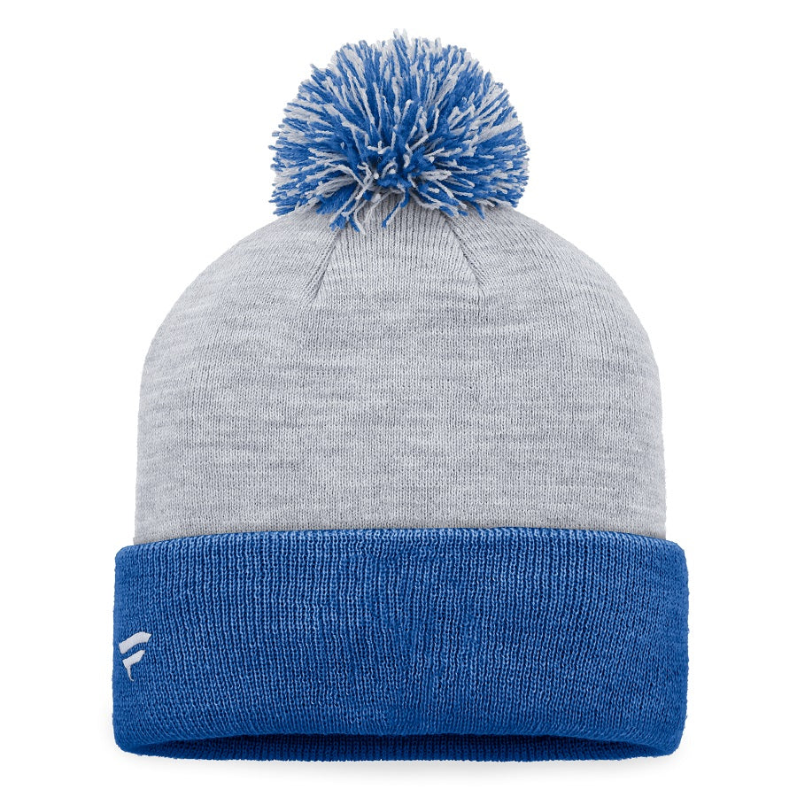 ST. LOUIS BLUES FANATICS POM KNIT BEANIE - GREY/ROYAL Knit Fanatics   