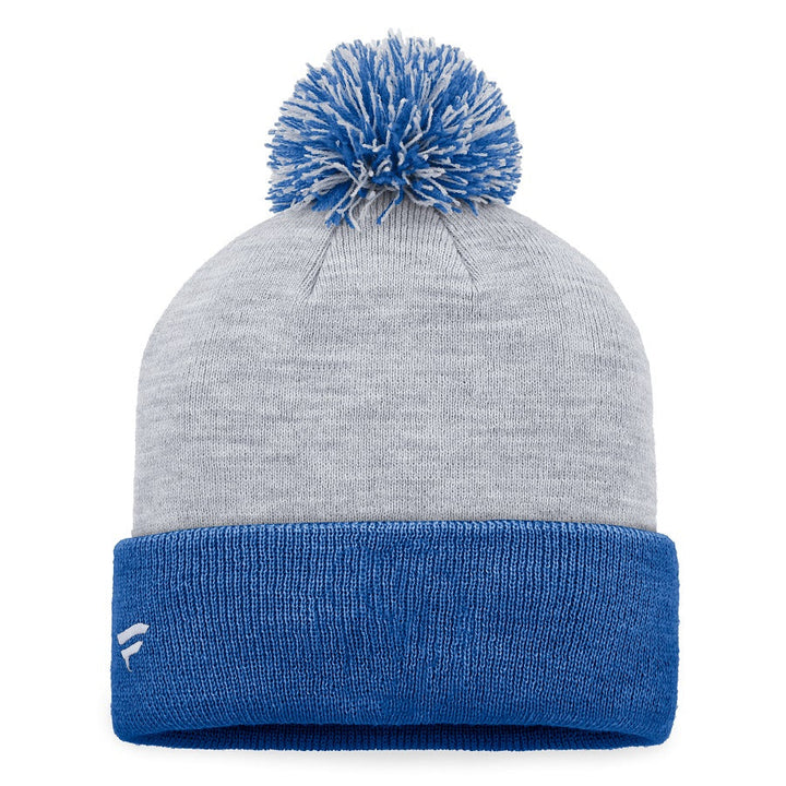ST. LOUIS BLUES FANATICS POM KNIT BEANIE - GREY/ROYAL Knit Fanatics   