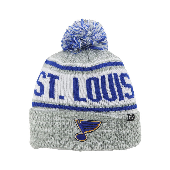 ST. LOUIS BLUES ZEPHYR SNAG 2 TONE POM KNIT - GREY