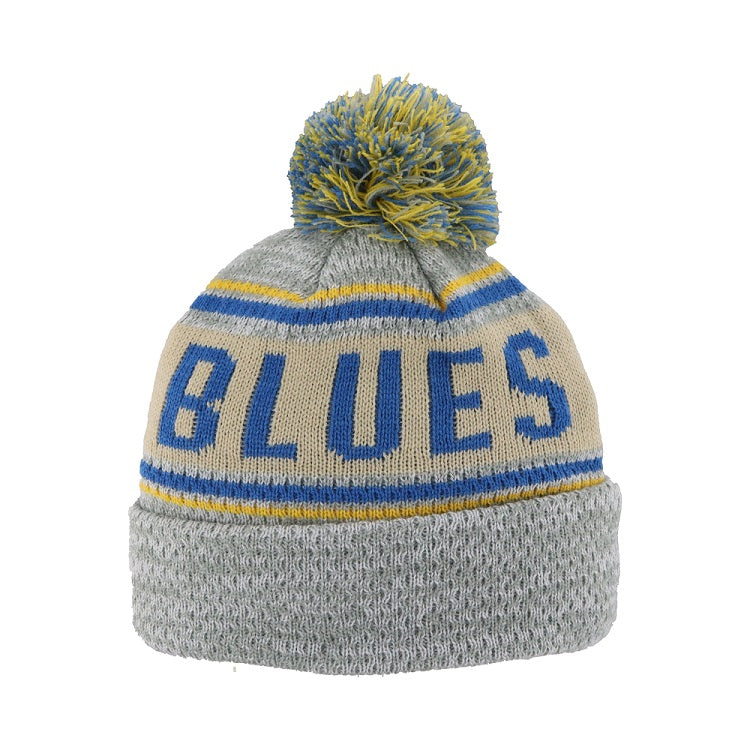 ST. LOUIS BLUES ZEPHYR SNAG 3 TONE POM KNIT- GREY