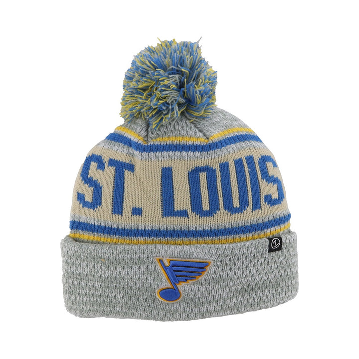 ST. LOUIS BLUES ZEPHYR SNAG 3 TONE POM KNIT- GREY Knit Zephyr   