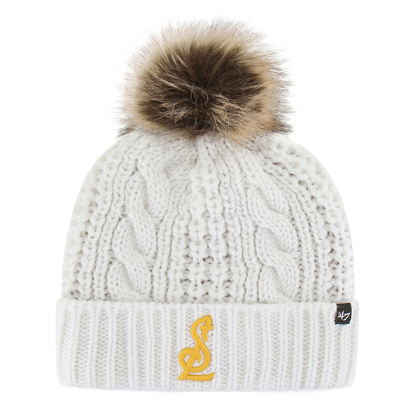 ST. LOUIS BLUES '47 BRAND WOMEN'S STL LOGO MEEKO POM KNIT - WHITE KNITS '47 Brand