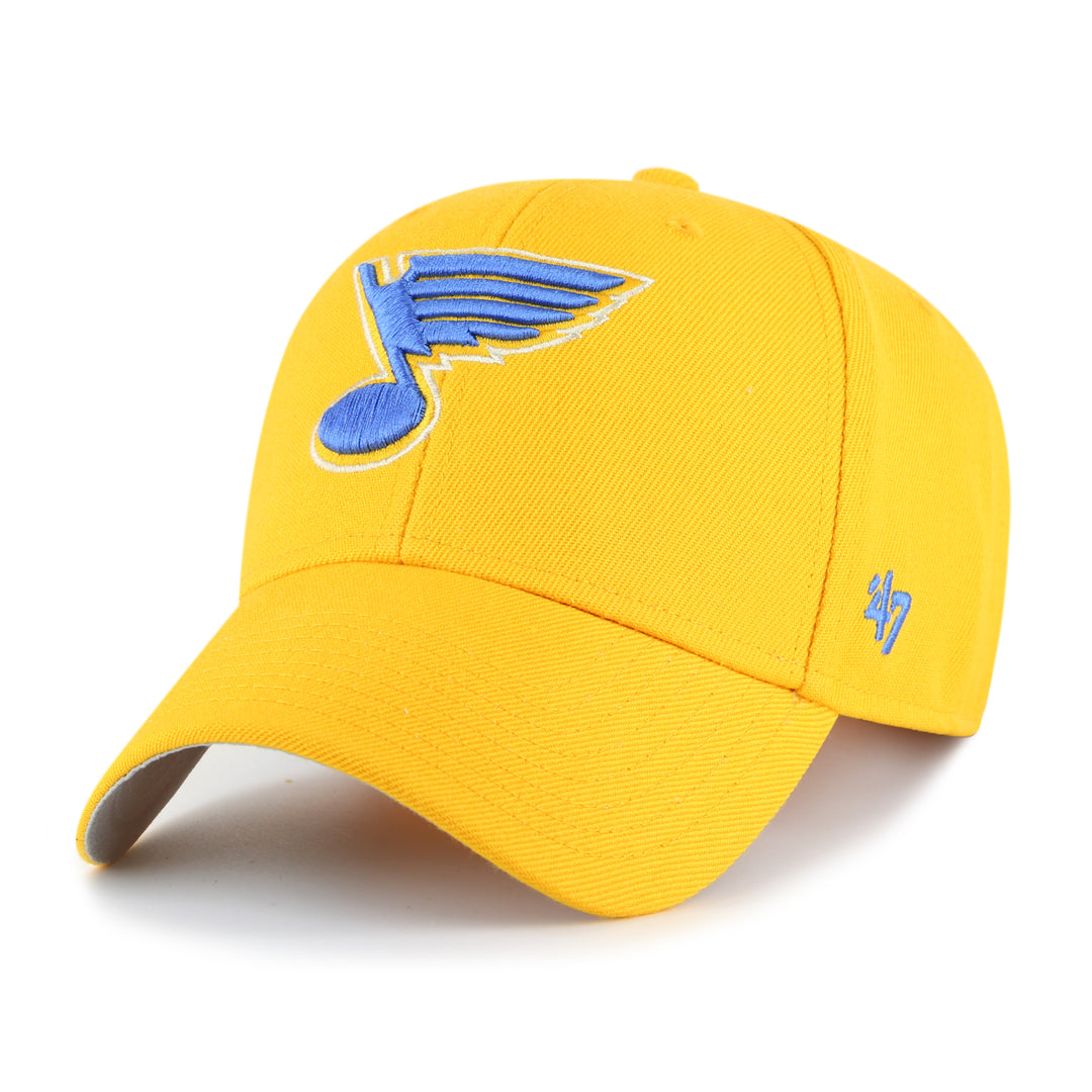 ST. LOUIS BLUES ’47 BRAND MVP VELCRO ADJUSTABLE HAT- GOLD Hat '47 Brand   