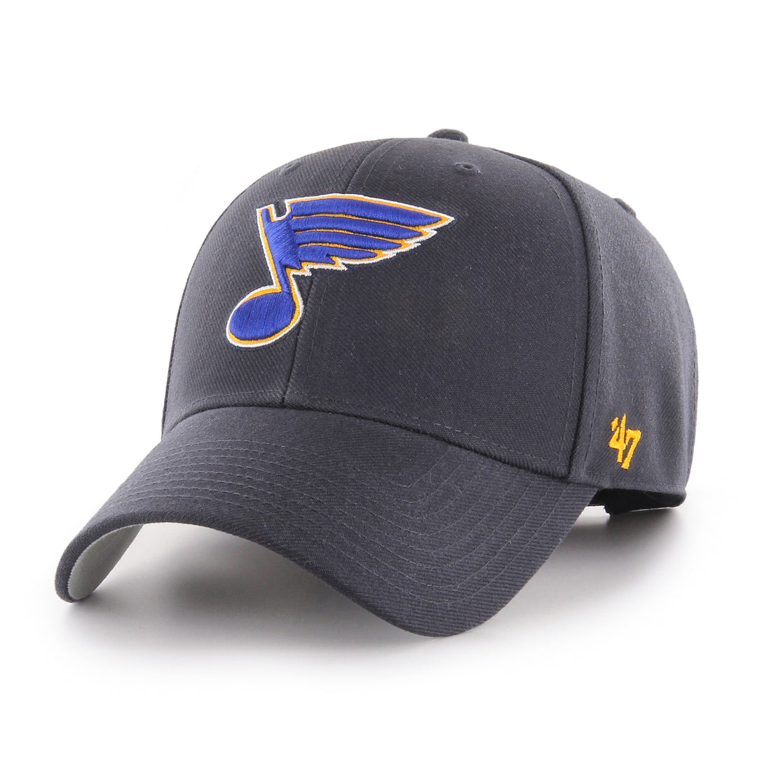ST. LOUIS BLUES ’47 BRAND MVP VELCRO ADJUSTABLE HAT- NAVY Hat '47 Brand   
