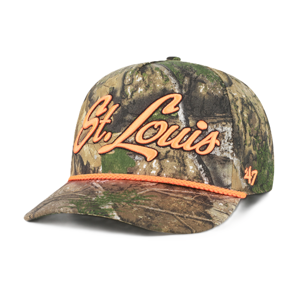 ST. LOUIS BLUES '47 BRAND REALTREE OVERHAND HITCH ROPE SNAPBACK - CAMO Adjustable Cap '47 Brand