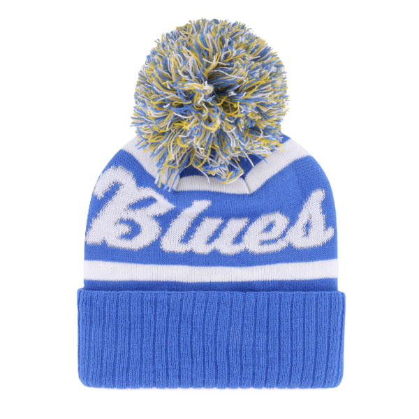 ST. LOUIS BLUES '47 BRAND WOMEN'S NOTE LOGO SPIRITED POM KNIT - BLUE KNITS '47 Brand