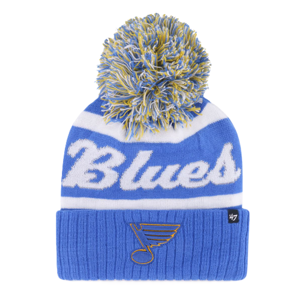 ST. LOUIS BLUES '47 BRAND WOMEN'S NOTE LOGO SPIRITED POM KNIT - BLUE KNITS '47 Brand