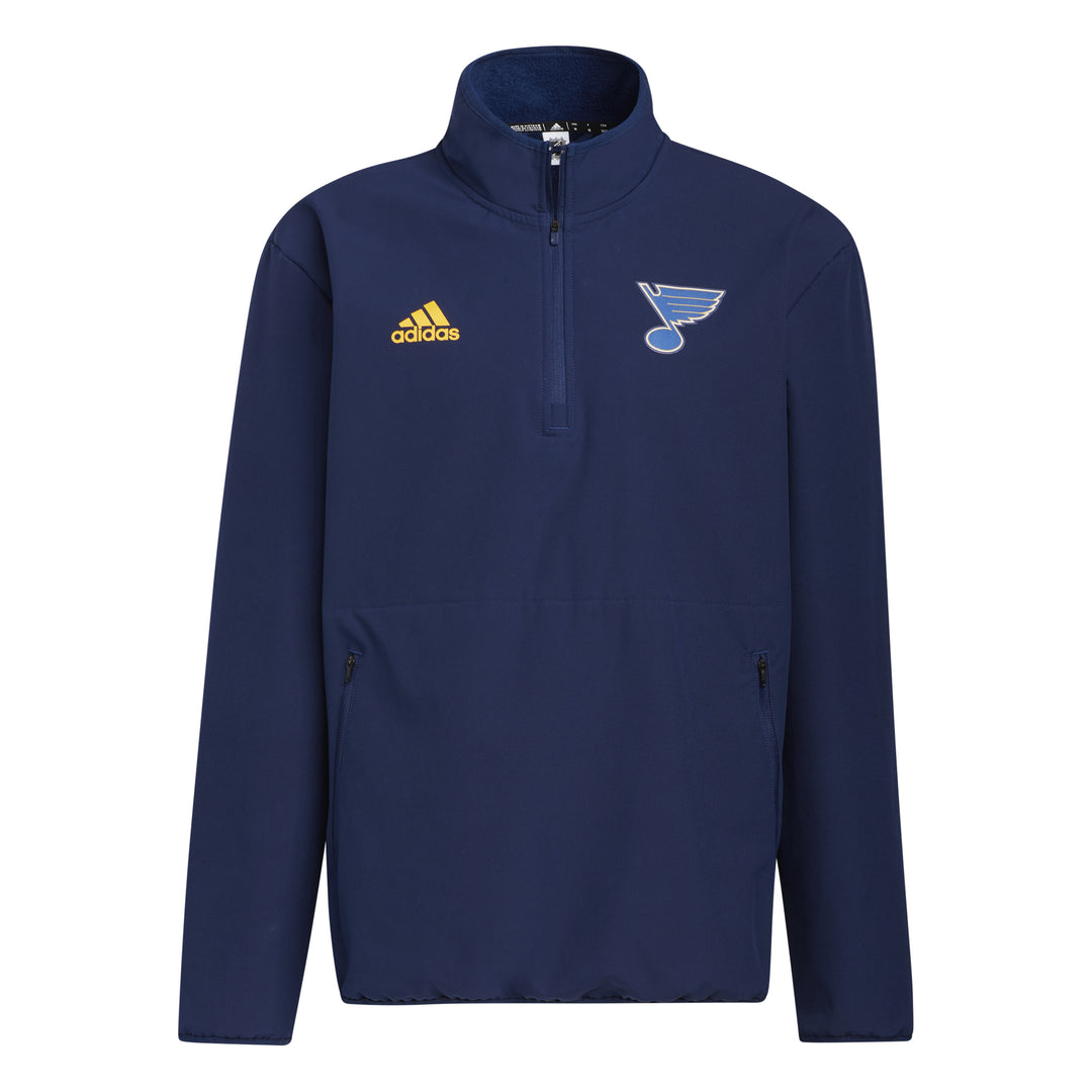 ST. LOUIS BLUES MENS ADIDAS 1/4 ZIP PULLOVER - NAVY