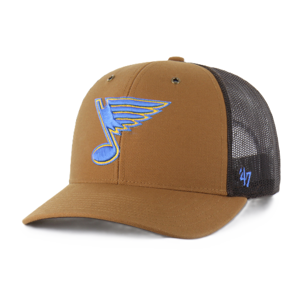 ST. LOUIS BLUES CARHARTT x '47 BRAND TRUCKER SNAPBACK - BROWN/BLACK Adjustable Cap '47 Brand
