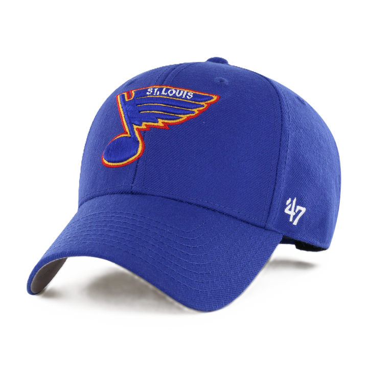 ST. LOUIS BLUES ’47 BRAND RETRO LOGO MVP ADJUSTABLE HAT - ROYAL Hat '47 Brand