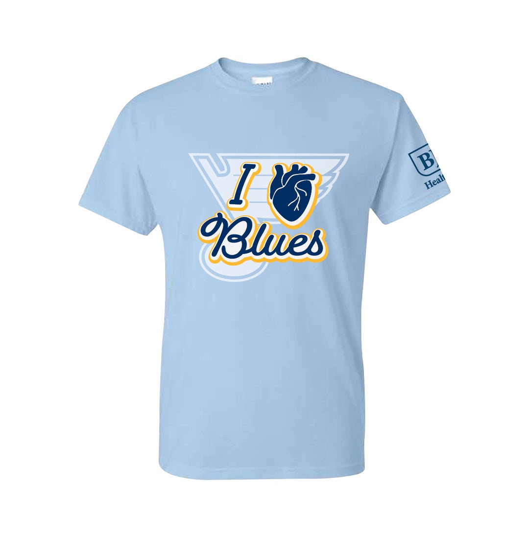 2024 BJC HEALTHCARE I HEART BLUES SHORT SLEEVE TEE - FREE SHIPPPING AT CHECKOUT