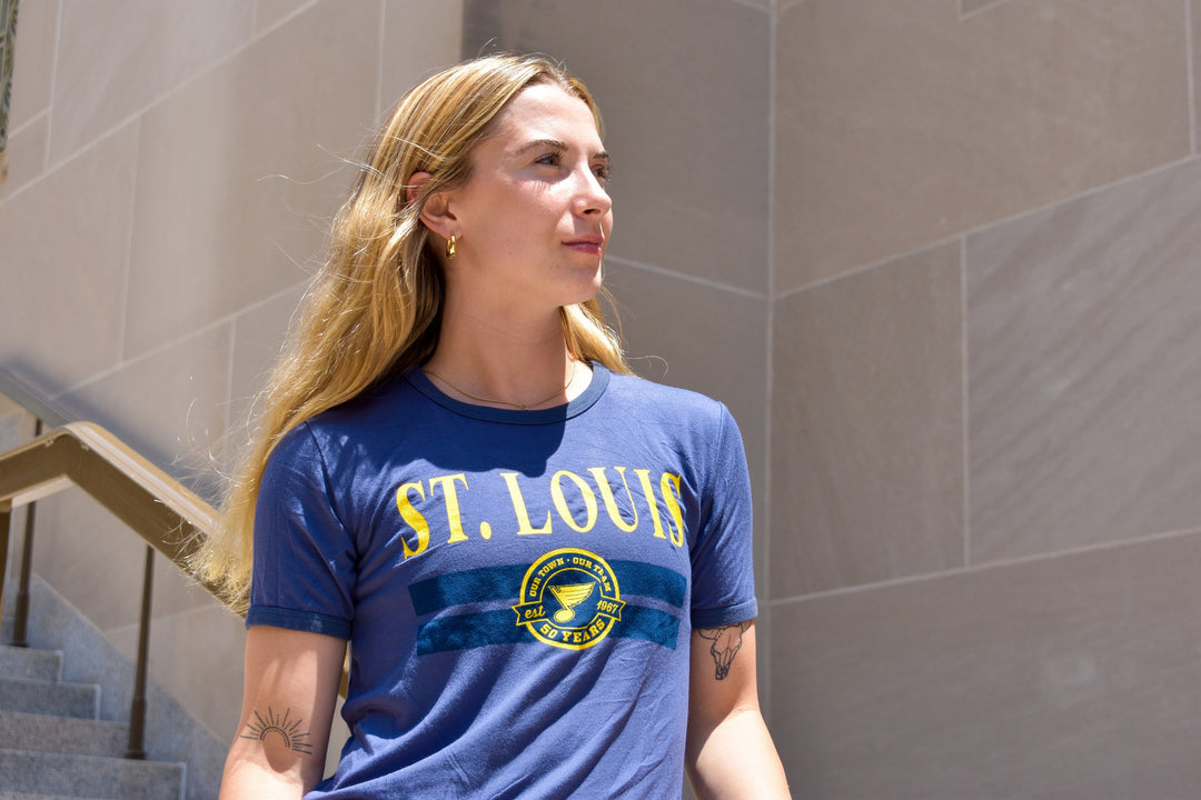 ST. LOUIS BLUES SPORTIQE WOMENS OUR TOWN TEE