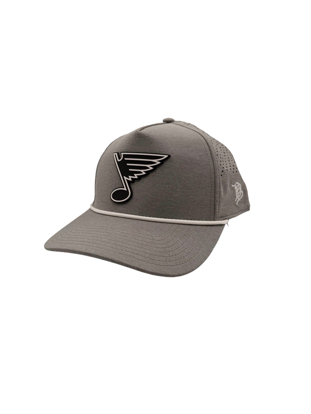 STL BLUES NOTE 5 PANEL MESH SNAPBACK - GREY Adjustable Cap STL Authentics