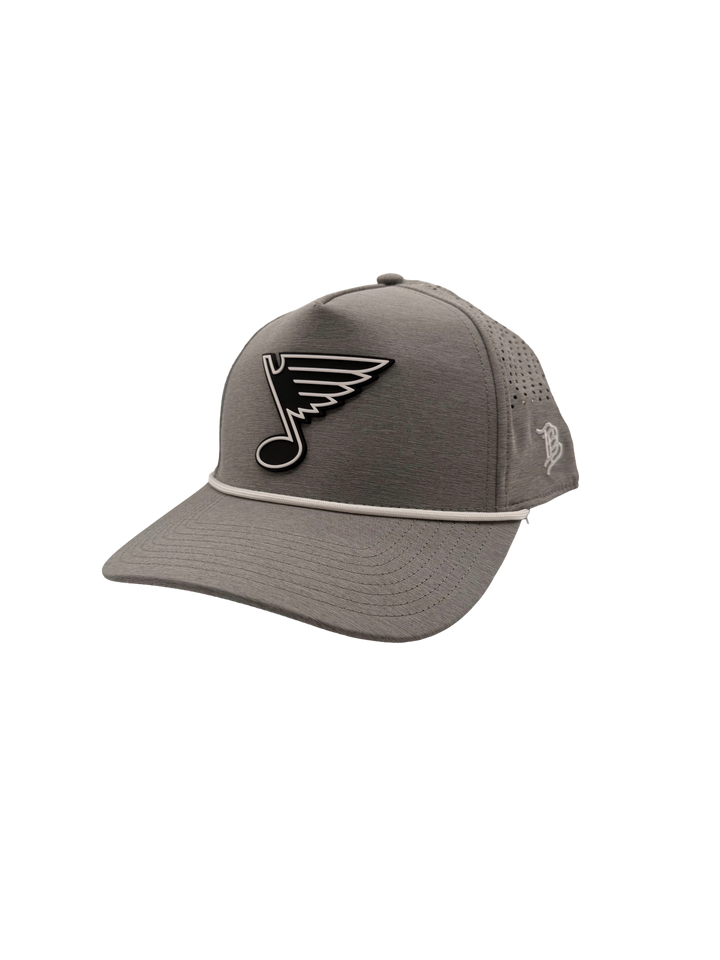 STL BLUES NOTE 5 PANEL MESH SNAPBACK - GREY Adjustable Cap STL Authentics