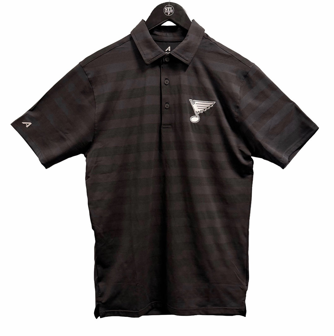 STL BLUES STRIPED NOTE POLO - BLACK