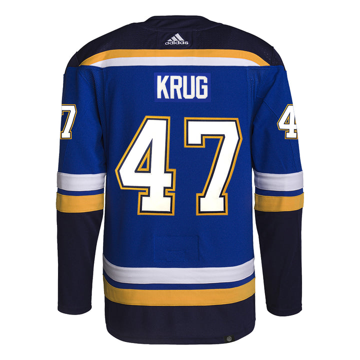 ST. LOUIS BLUES AUTHENTIC KRUG #47 HOME PRO-STITCH PRIMEGREEN JERSEY - BLUE