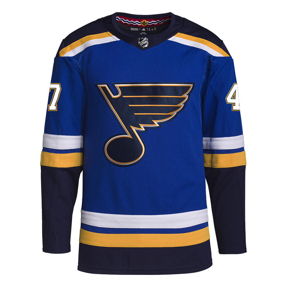 ST. LOUIS BLUES AUTHENTIC KRUG #47 HOME PRO-STITCH PRIMEGREEN JERSEY - BLUE