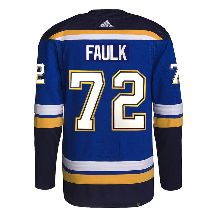 ST. LOUIS BLUES AUTHENTIC FAULK #72 HOME PRO-STITCH PRIMEGREEN JERSEY - BLUE Jersey adidas   