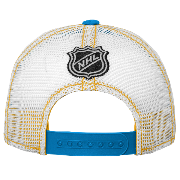 ST. LOUIS BLUES OUTERSTUFF YOUTH LOCKUP MESH SNAPBACK – BLUE WHITE Adjustable Cap Outerstuff
