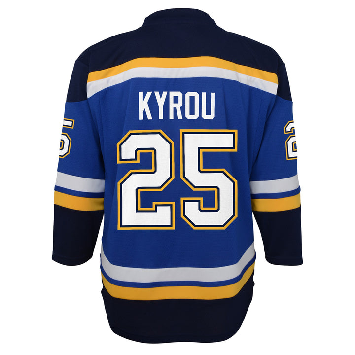 ST. LOUIS BLUES OUTERSTUFF YOUTH KYROU #25 HOME REPLICA JERSEY - ROYAL Jersey Outerstuff   