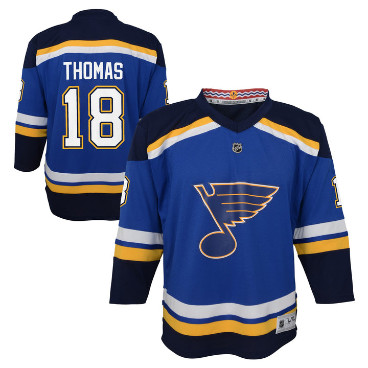 ST. LOUIS BLUES OUTERSTUFF YOUTH THOMAS #18 HOME REPLICA JERSEY - ROYAL Jersey Outerstuff   