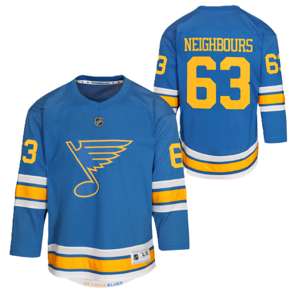 ST. LOUIS BLUES OUTERSTUFF YOUTH HOME JERSEY - NEIGHBOURS #63 Jersey Outerstuff