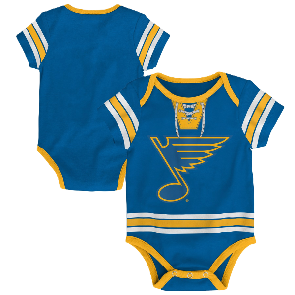 ST. LOUIS BLUES OUTERSTUFF NEWBORN HOCKEY CREEPER - BLUE Onesie Outerstuff