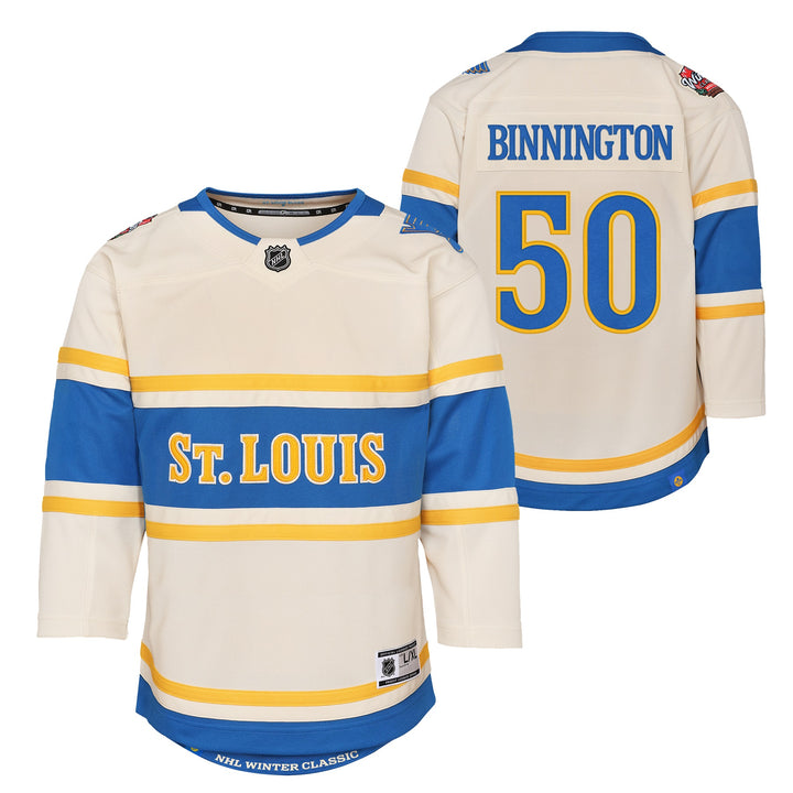 ST. LOUIS BLUES YOUTH PREMIER BINNINGTON WINTER CLASSIC JERSEY - BEIGE Jersey Outerstuff