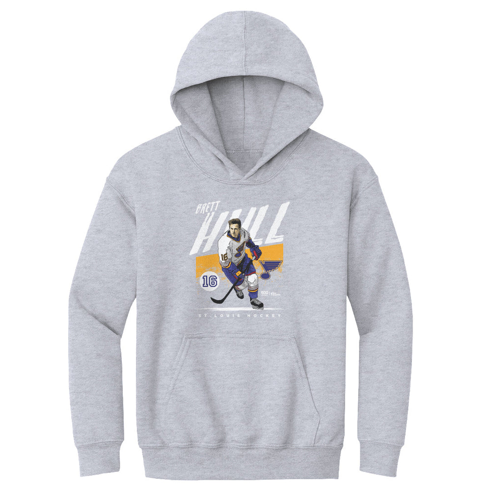 Brett Hull St. Louis Blues Youth Hoodie - 2 Colors Kids Youth Hoodie 500 LEVEL Kids Youth Hoodie Gray S