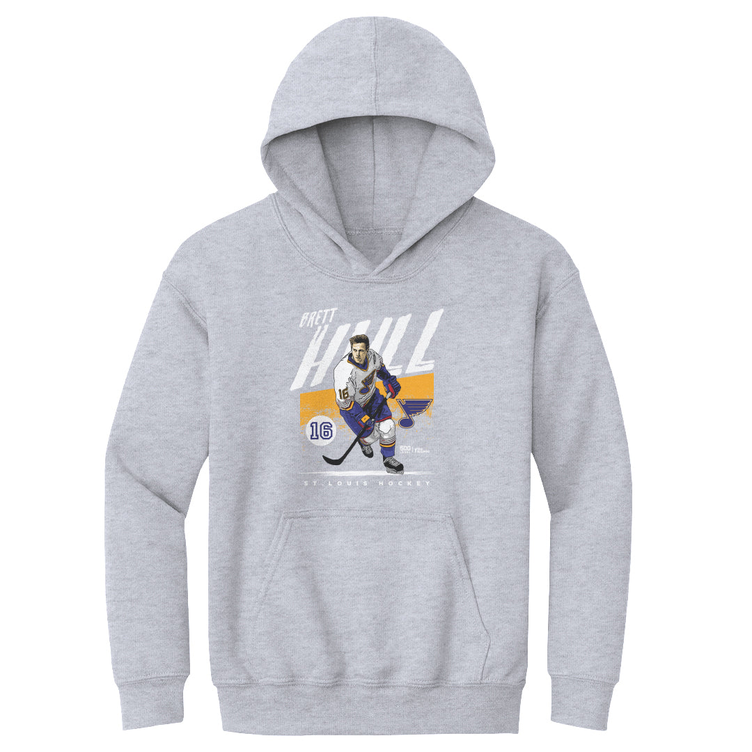 Brett Hull St. Louis Blues Youth Hoodie - 2 Colors Kids Youth Hoodie 500 LEVEL Kids Youth Hoodie Gray S