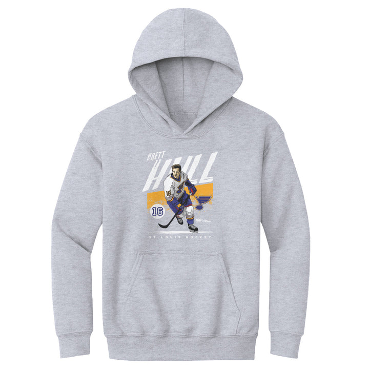 Brett Hull St. Louis Blues Youth Hoodie - 2 Colors Kids Youth Hoodie 500 LEVEL Kids Youth Hoodie Gray S