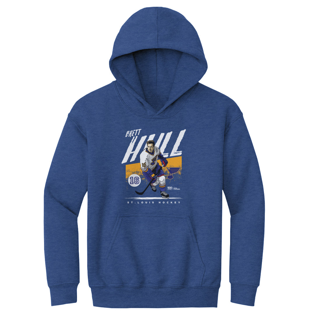 Brett Hull St. Louis Blues Youth Hoodie - 2 Colors Kids Youth Hoodie 500 LEVEL Kids Youth Hoodie Heather Royal S