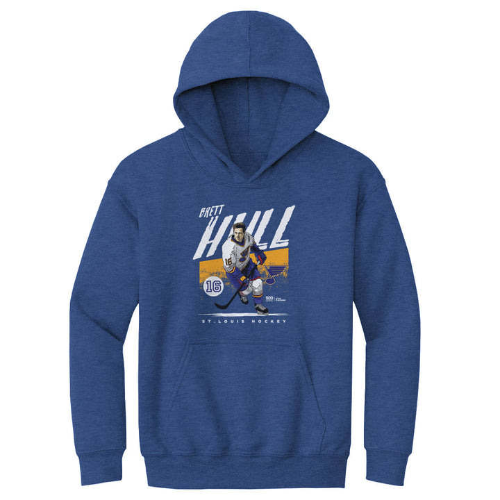 Brett Hull St. Louis Blues Youth Hoodie - 2 Colors Kids Youth Hoodie 500 LEVEL Kids Youth Hoodie Heather Royal S