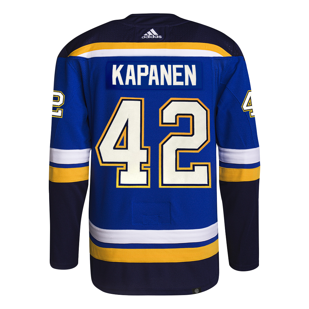 ST. LOUIS BLUES ADIDAS AUTHENTIC PRO-STITCH KAPANEN #42 HOME JERSEY - BLUE