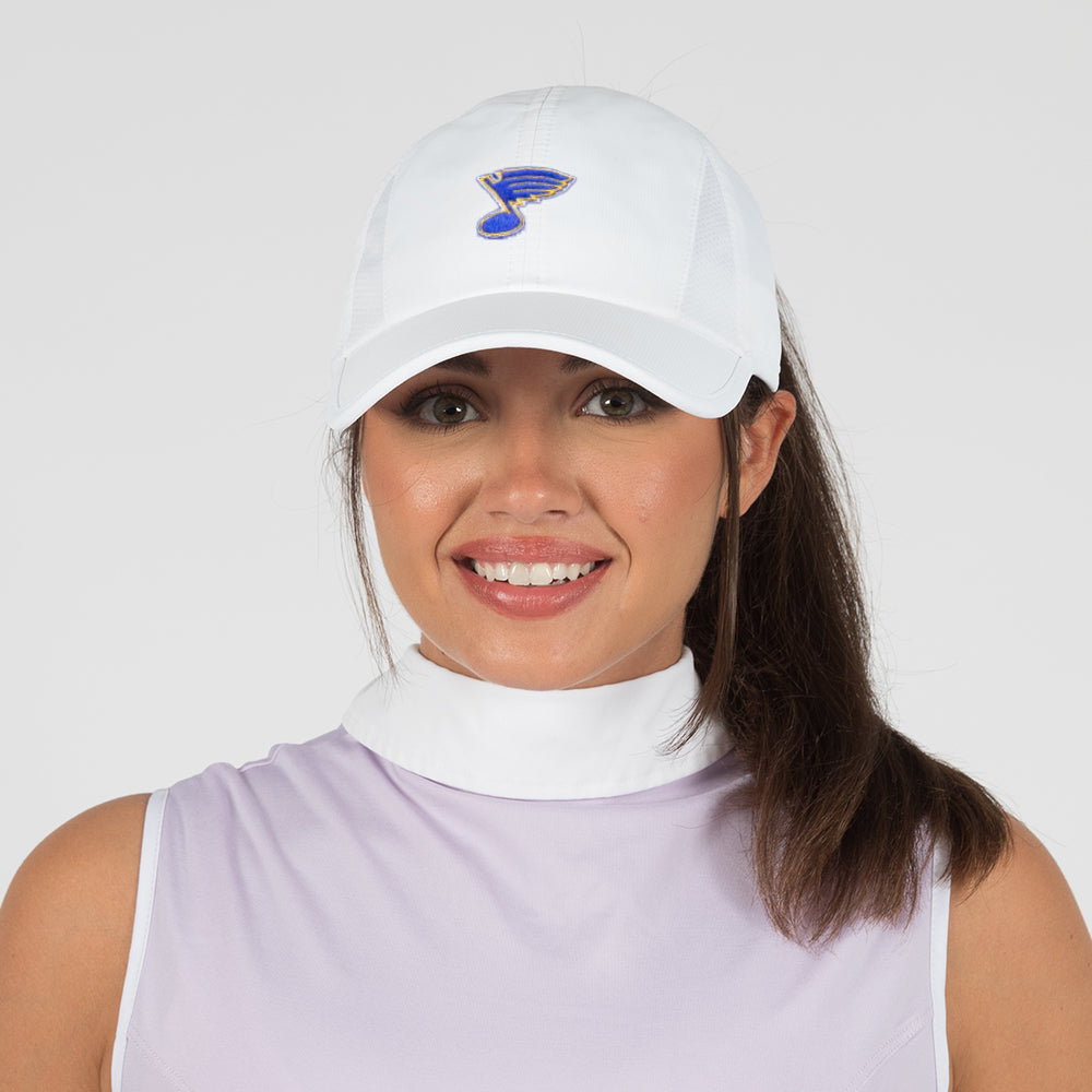 ST. LOUIS BLUES DAVID AND YOUNG PONYFLO LADIES HAT - WHITE