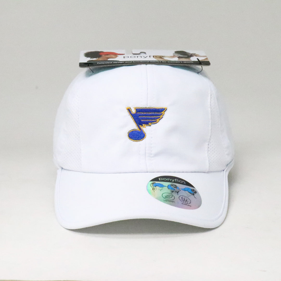 ST. LOUIS BLUES DAVID AND YOUNG PONYFLO LADIES HAT - WHITE Hat David and Young   