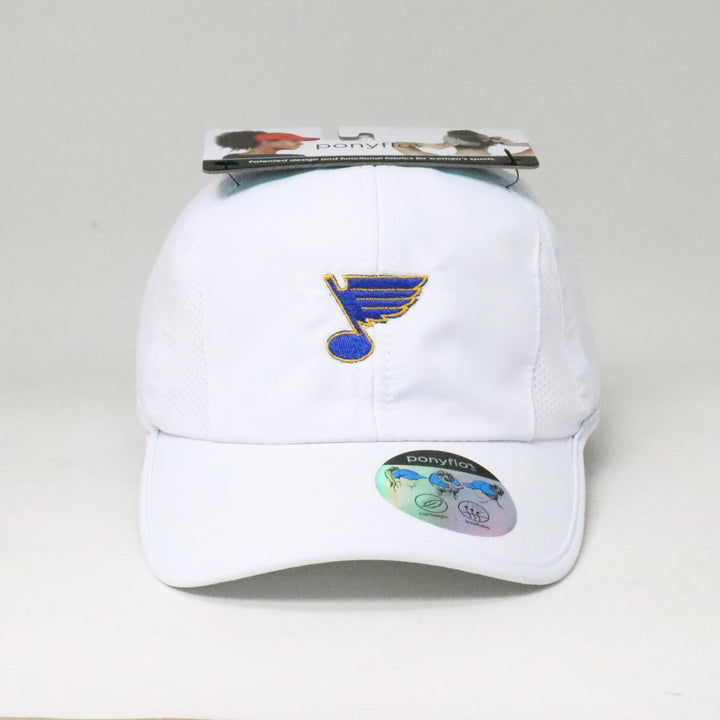 ST. LOUIS BLUES DAVID AND YOUNG PONYFLO LADIES HAT - WHITE Hat David and Young   