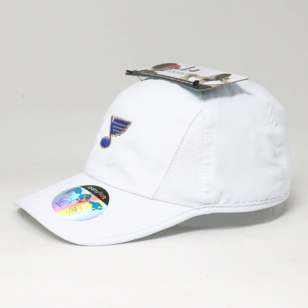 ST. LOUIS BLUES DAVID AND YOUNG PONYFLO LADIES HAT - WHITE Hat David and Young   