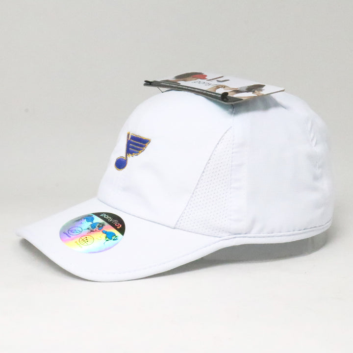 ST. LOUIS BLUES DAVID AND YOUNG PONYFLO LADIES HAT - WHITE Hat David and Young   