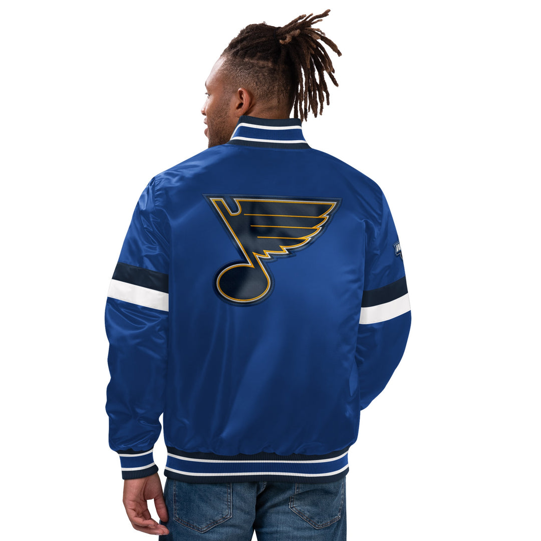 ST. LOUIS BLUES G-III STARTER HOME GAME SNAP JACKET - ROYAL