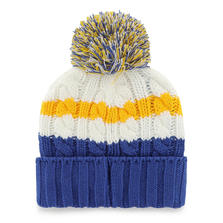 ST. LOUIS BLUES 47' LADIES ASHFIELD STRIPED POM KNIT HAT - WHITE