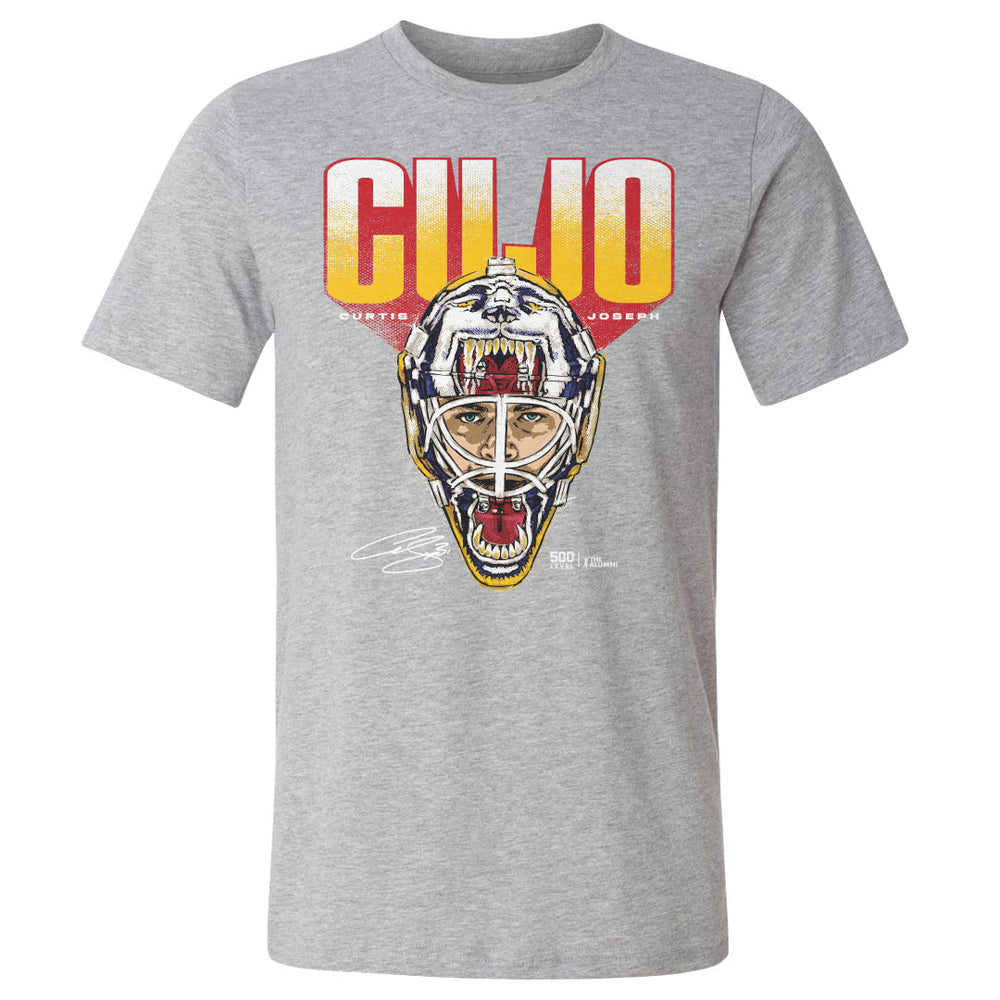Curtis Joseph St. Louis Cujo Mask T-Shirt - 2 Colors Men's Cotton T-Shirt 500 LEVEL Men's Cotton T-Shirt Heather Gray S