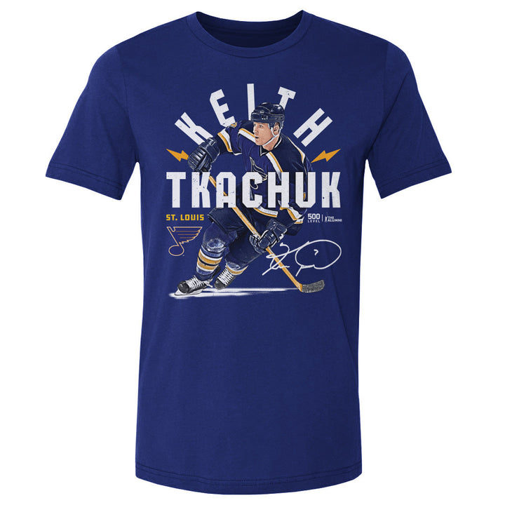 Keith Tkachuk St. Louis Blues Arc Tee - 2 Colors Men's Cotton T-Shirt 500 LEVEL Men's Cotton T-Shirt Royal Blue S
